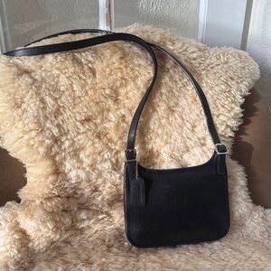 Vintage Coach Black Leather Crossbody Bag
